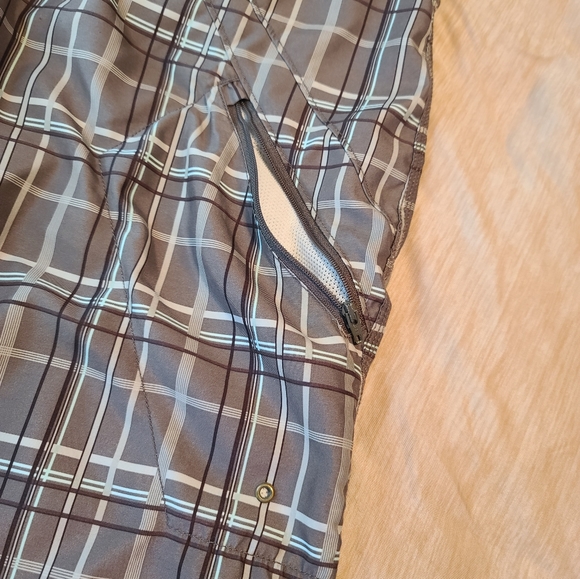 Nike Swim Volley Board Shorts Light Brown/ Tan Plaid Size Medium - Picture 8 of 11